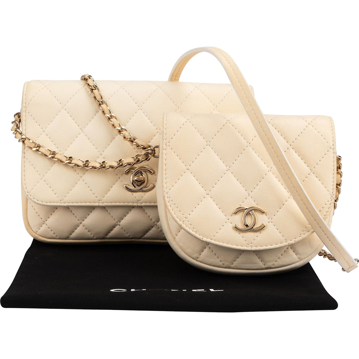 Chanel Multi-Pochette Small Single Flap aus gestepptem Lammleder – Ansicht 2