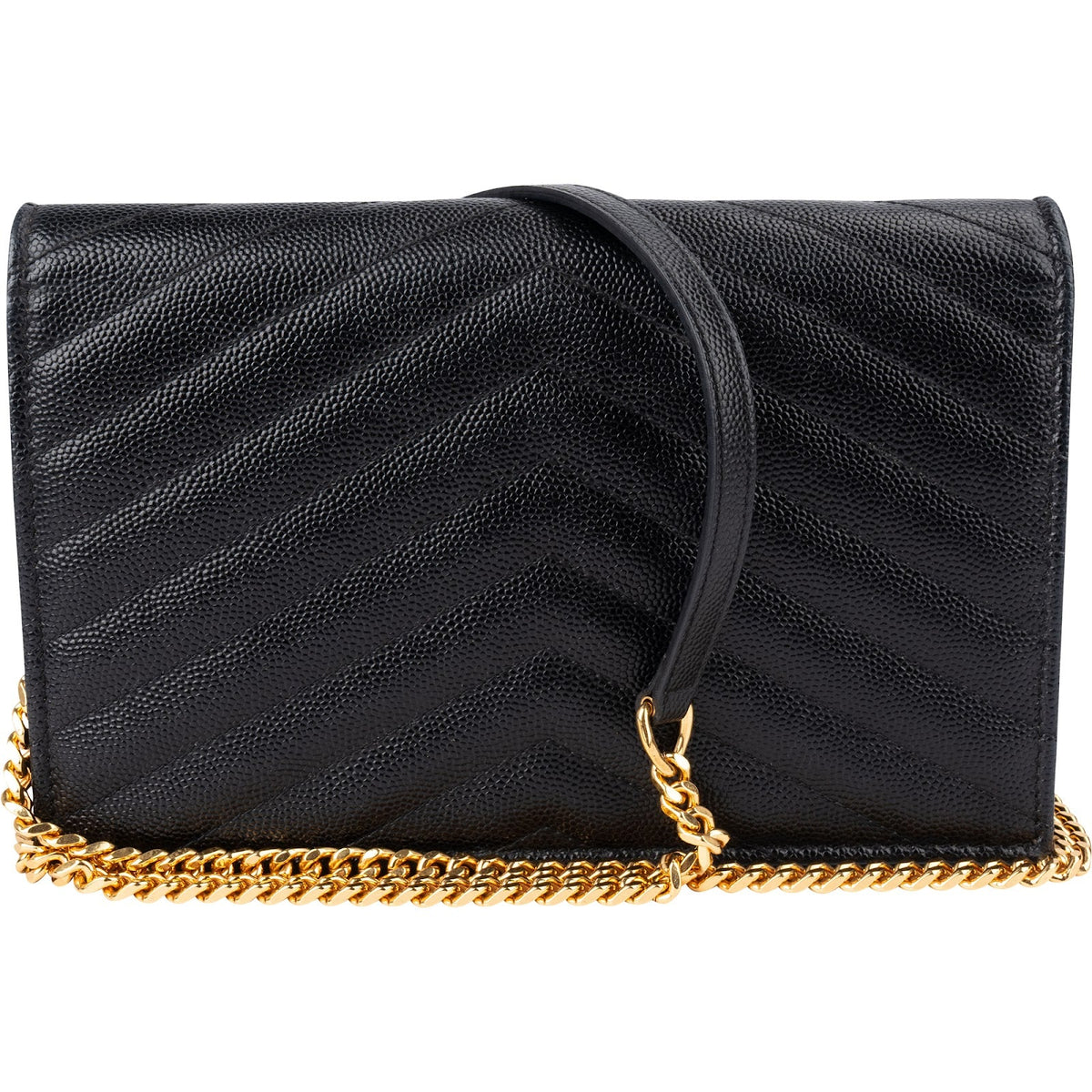 Saint Laurent Grain De Poudre Monogram Wallet On Chain Crossbody Bag