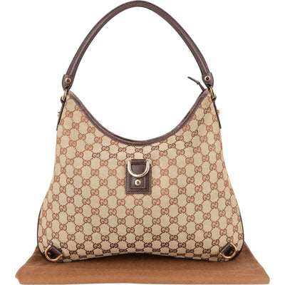 Gucci Monogram GG Abbey D-Ring Hobo Shoulder Bag