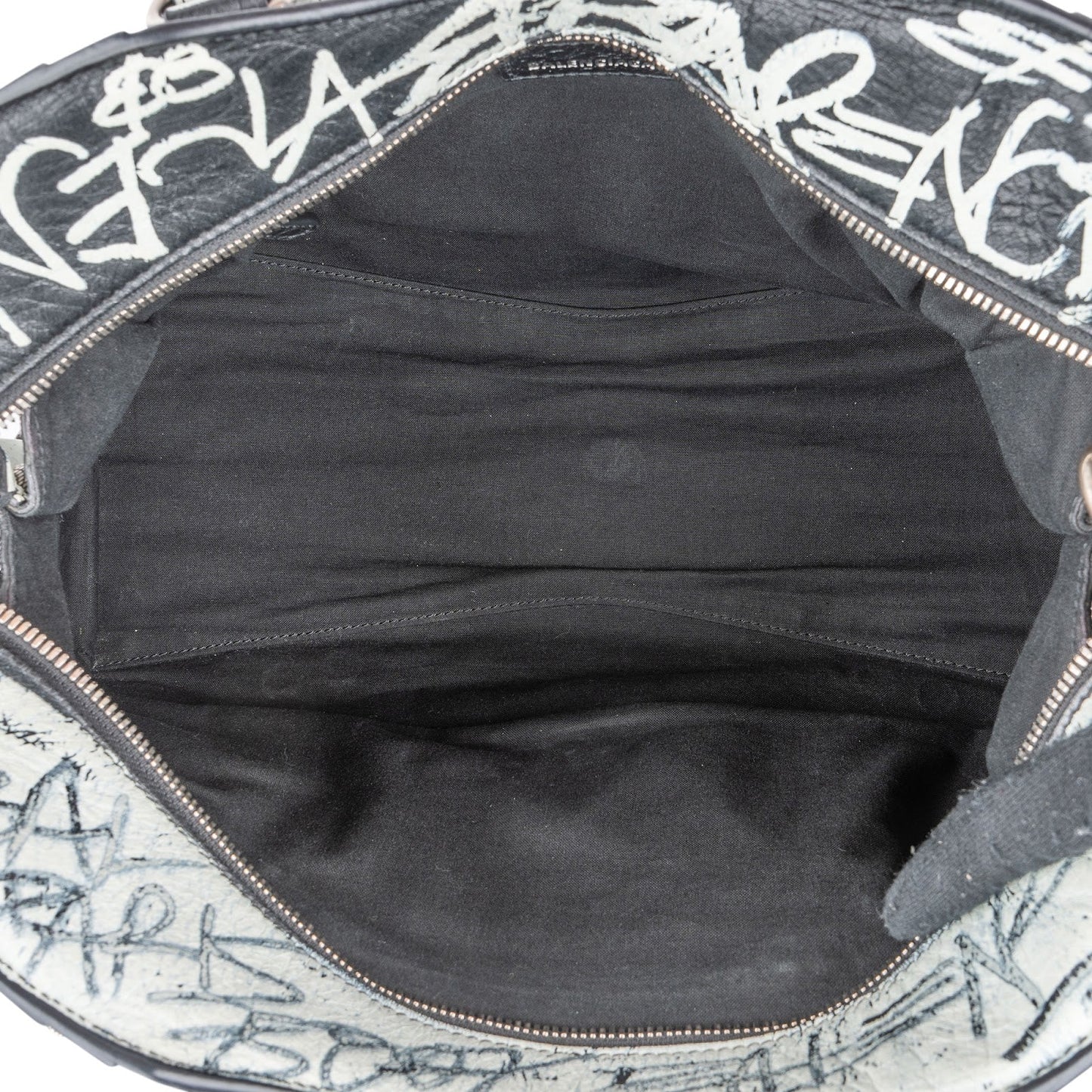 Balenciaga Graffiti Print Leather Neo Cagole City Handbag
