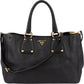 Prada Black Vitello Daino Leather Tote Handbag