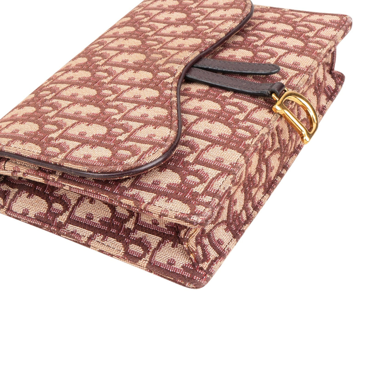 Christian Dior Trotter Monogram Canvas Saddle Wallet On Chain Crossbody Bag