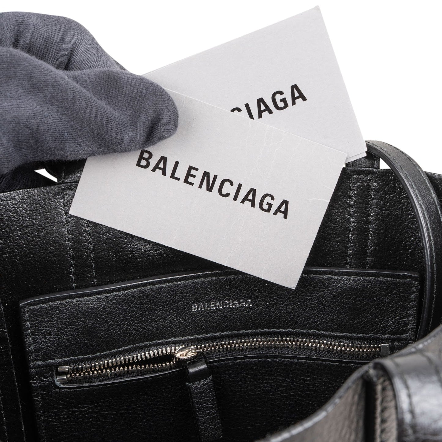 Balenciaga Grained Calfskin Everyday Small Tote Crossbody Handbag