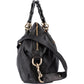 Gucci Black Leather New Bamboo Top Handle Bowling Handbag
