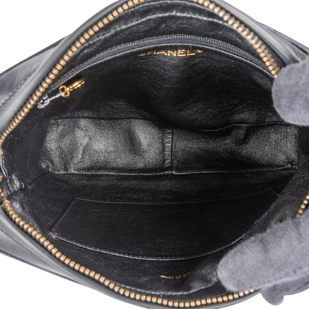 Chanel Quilted Lambskin Chevron Tassel Camera Crossbody Bag