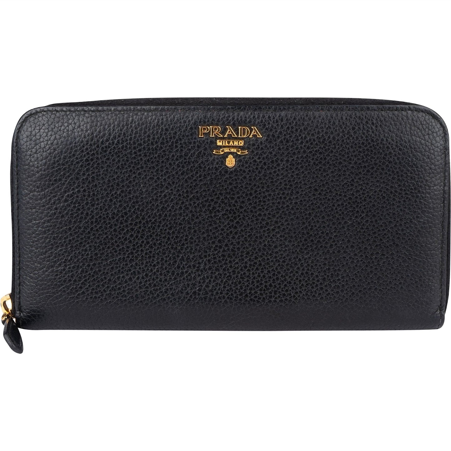 Prada Vitello Grained Leather Large Zip Around Wallet 1ML506