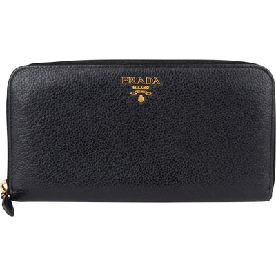 Prada Vitello Grained Leather Large Zip Around Wallet 1ML506