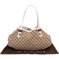 Gucci Monogram GG Canvas Web Stripe Tote Shoulder Bag