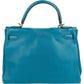 Hermès Bleu Izmir Clemence Leather Kelly 32 Handbag