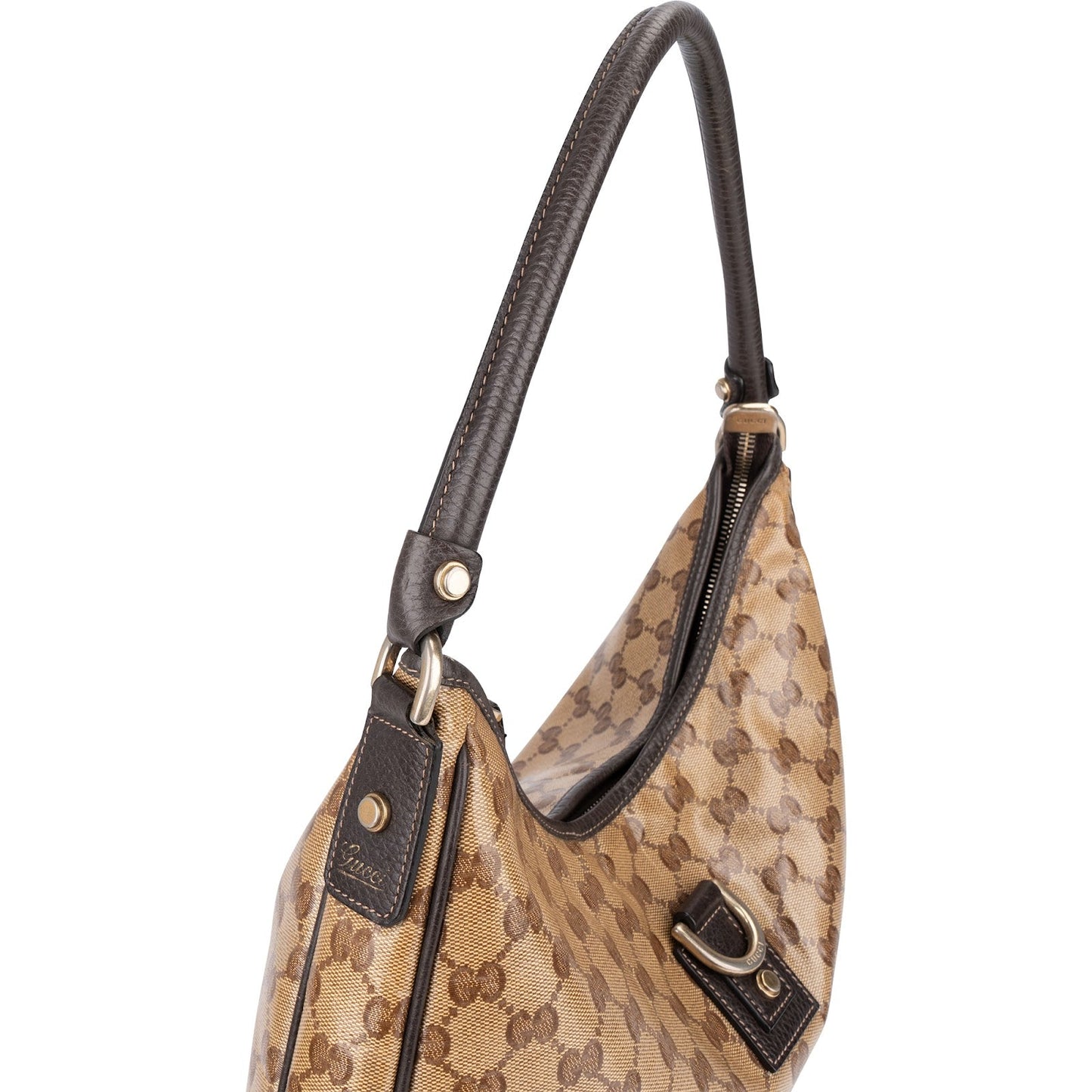 Gucci Monogram Crystal GG Abbey D-Ring Hobo Shoulder Bag