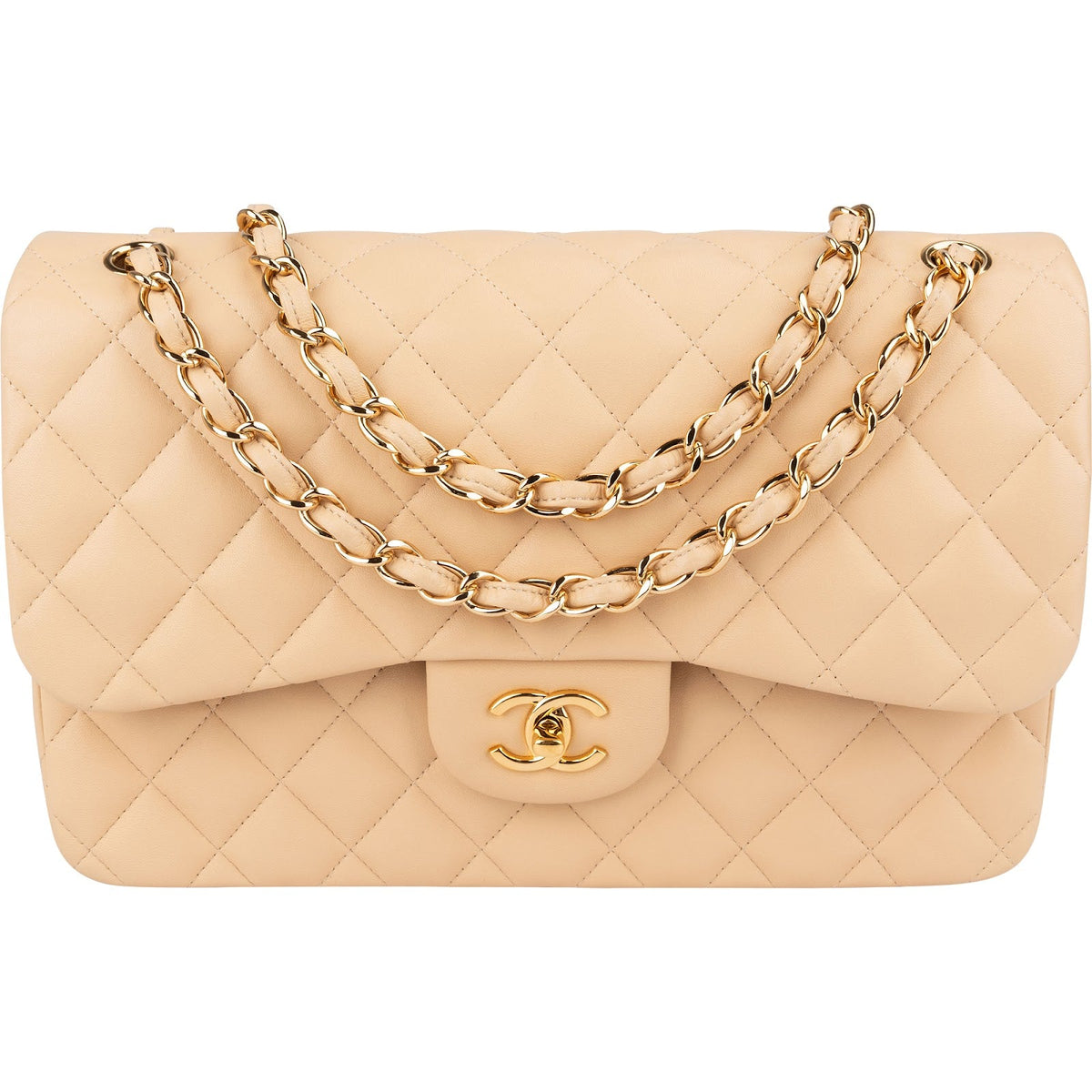 Chanel Jumbo Double Flap aus Lammleder – Vorderansicht