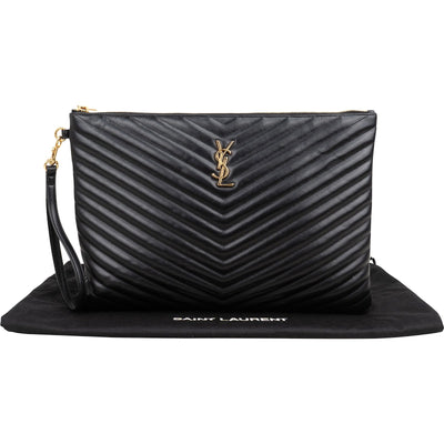 Yves Saint Laurent Quilted Leather Clutch