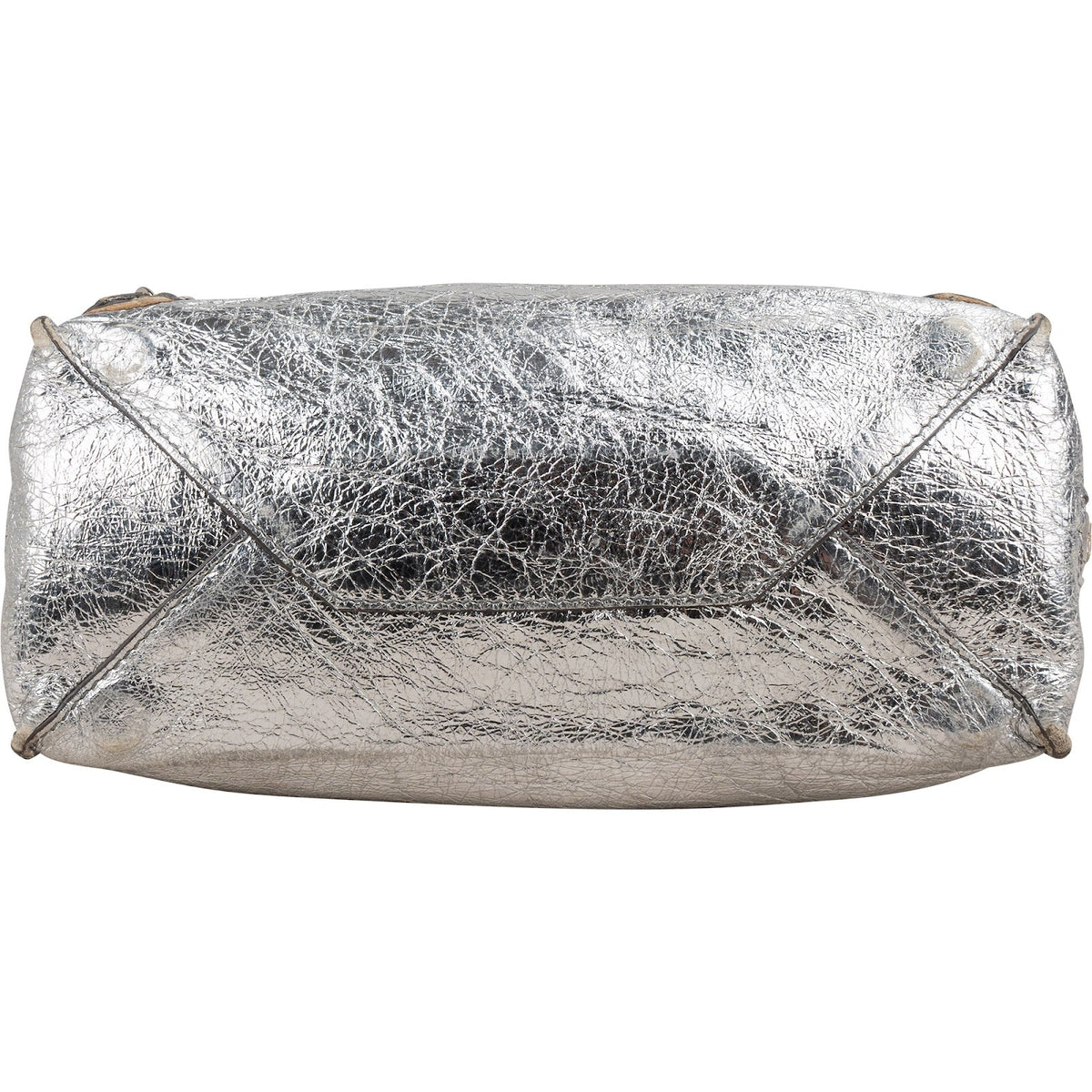 Balenciaga Metallic Crinkled Leather Small City Crossbody Handbag
