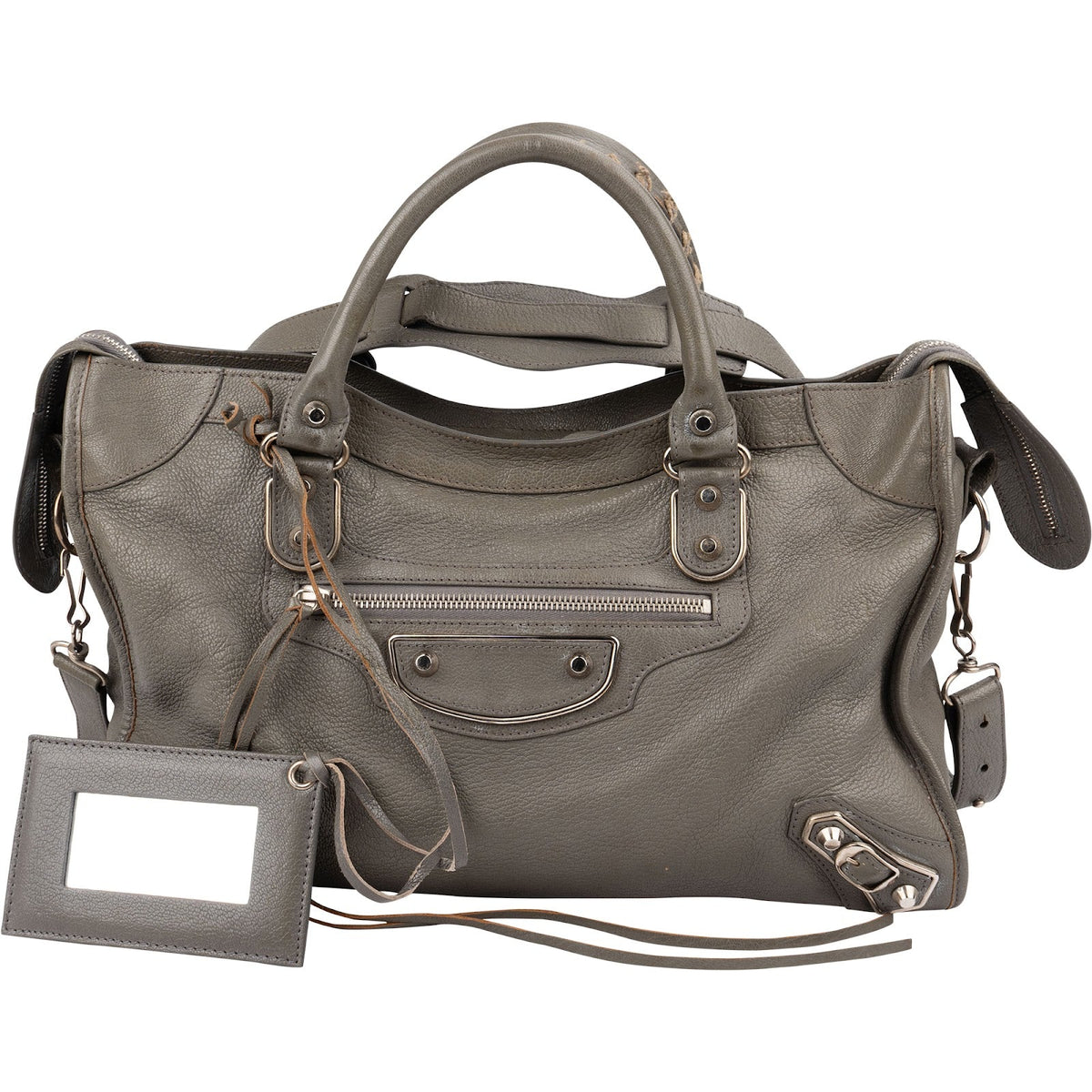 Balenciaga Grey Leather City Handbag