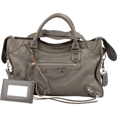 Balenciaga Grey Leather City Handbag
