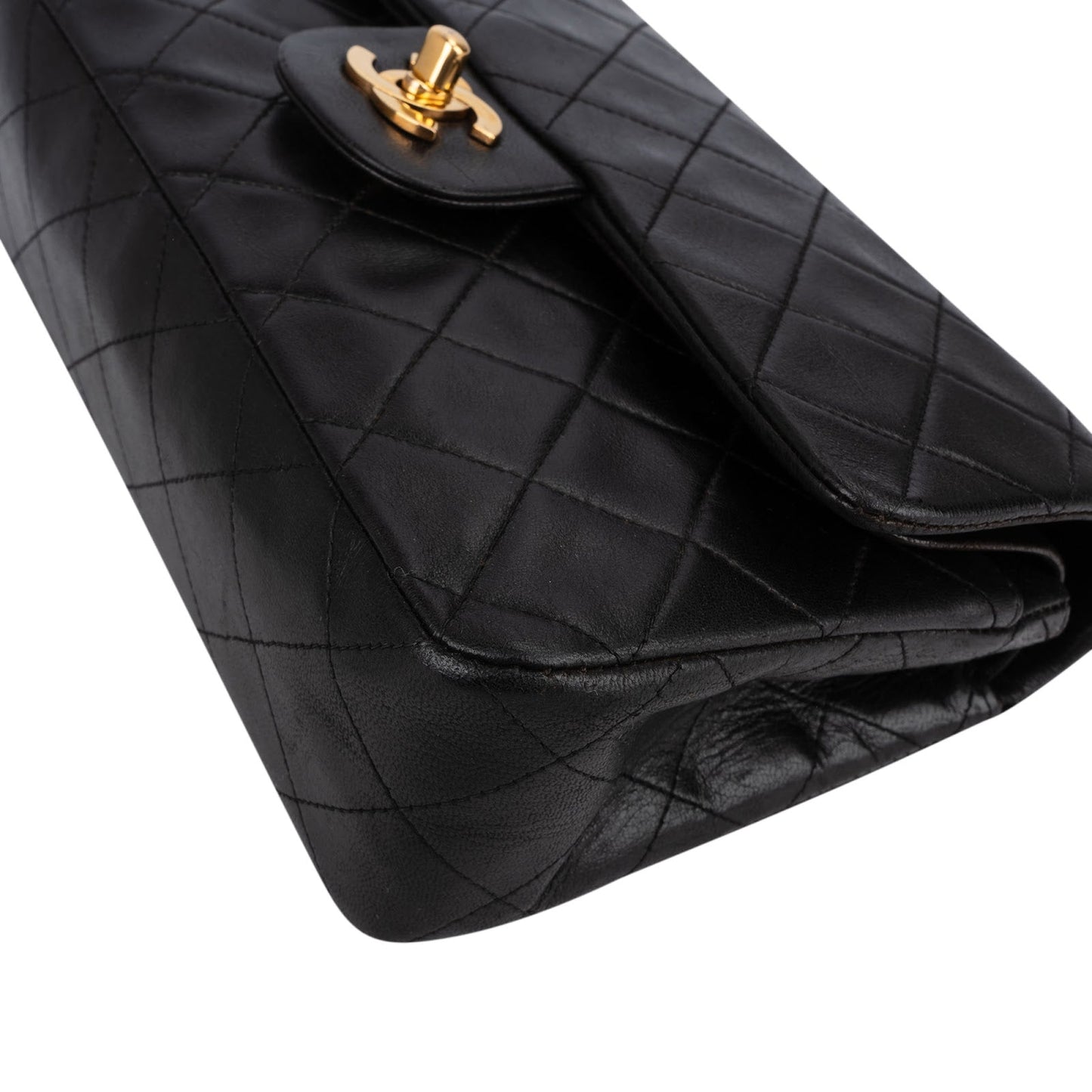 Chanel Quilted Lambskin 24K Gold Small Double Flap Shoulder Bag