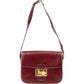 Celine Bordeaux Bocalf Flap Triomphe Shoulder Bag