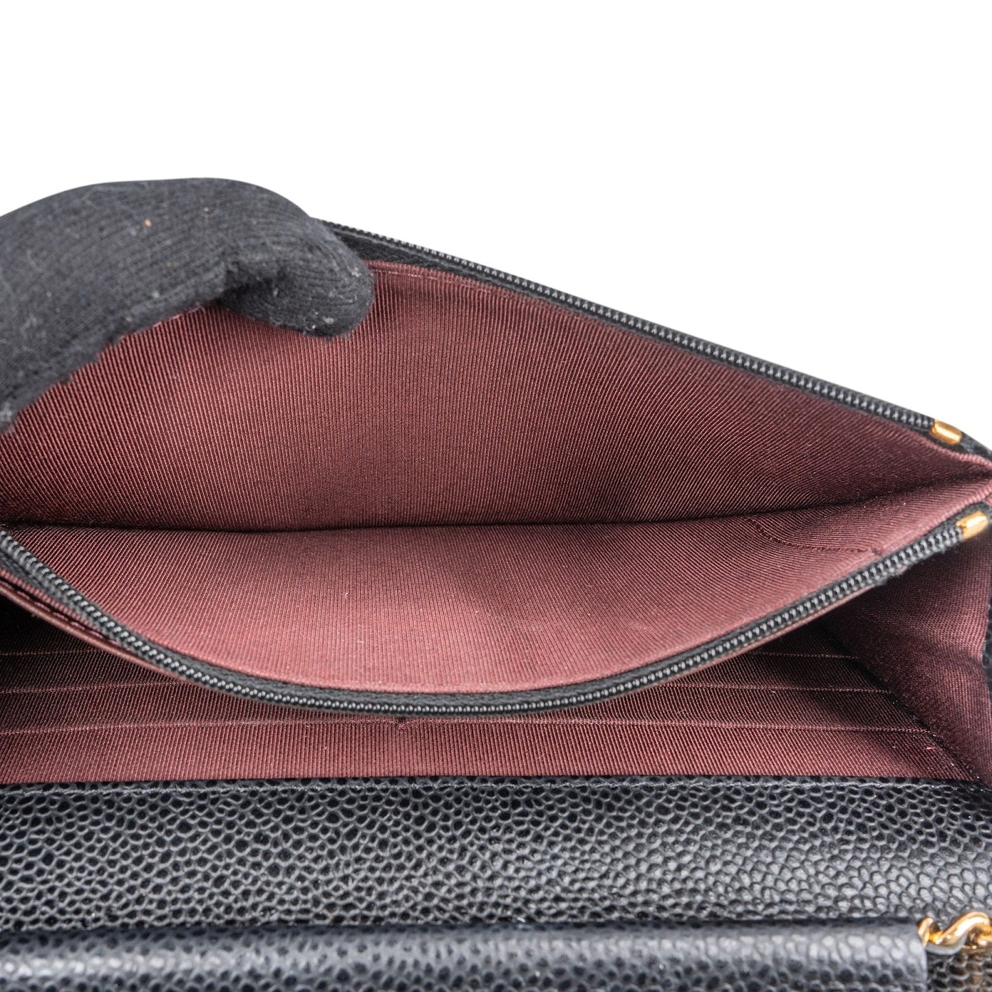 Chanel Quilted Caviar Leather Wallet On Chain Crossbody Bag