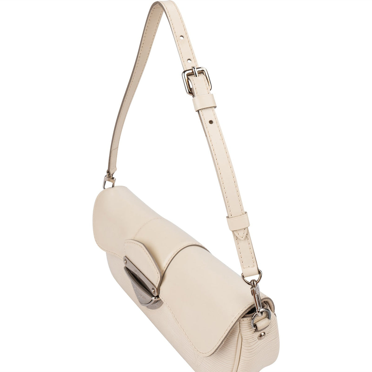 Louis Vuitton White Epi Leather Montaigne Clutch Shoulder Bag