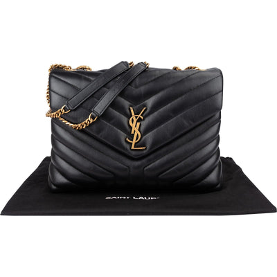 Saint Laurent Quilted Leather Loulou Medium Crossbody Bag