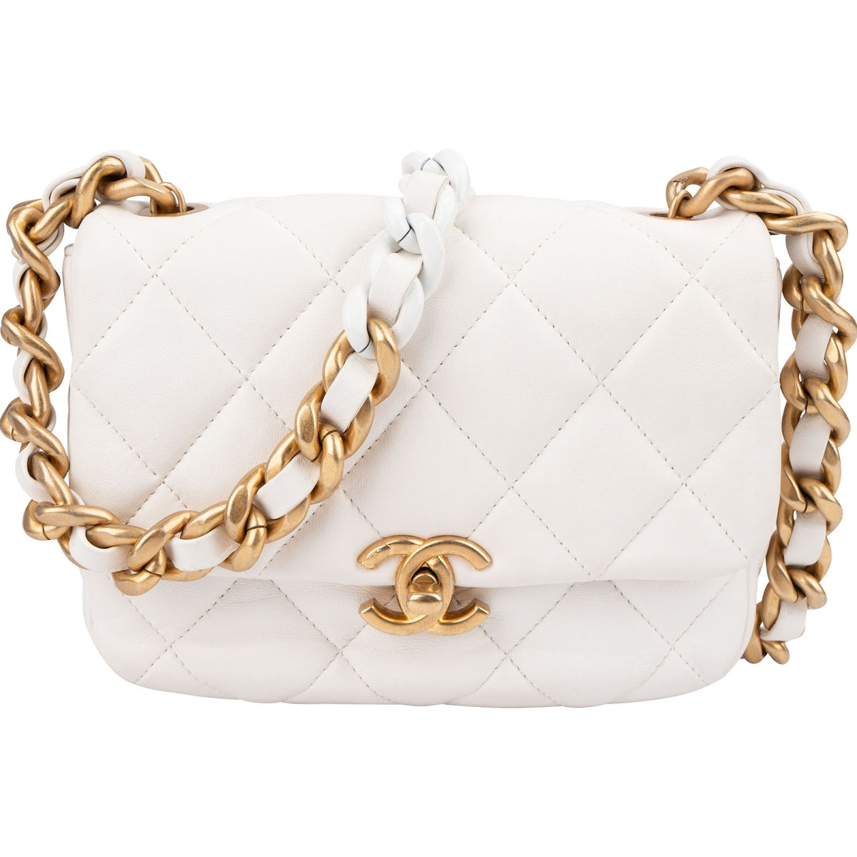 Chanel Quilted Lambskin Bicolor Candy Chain Crossbody Bag