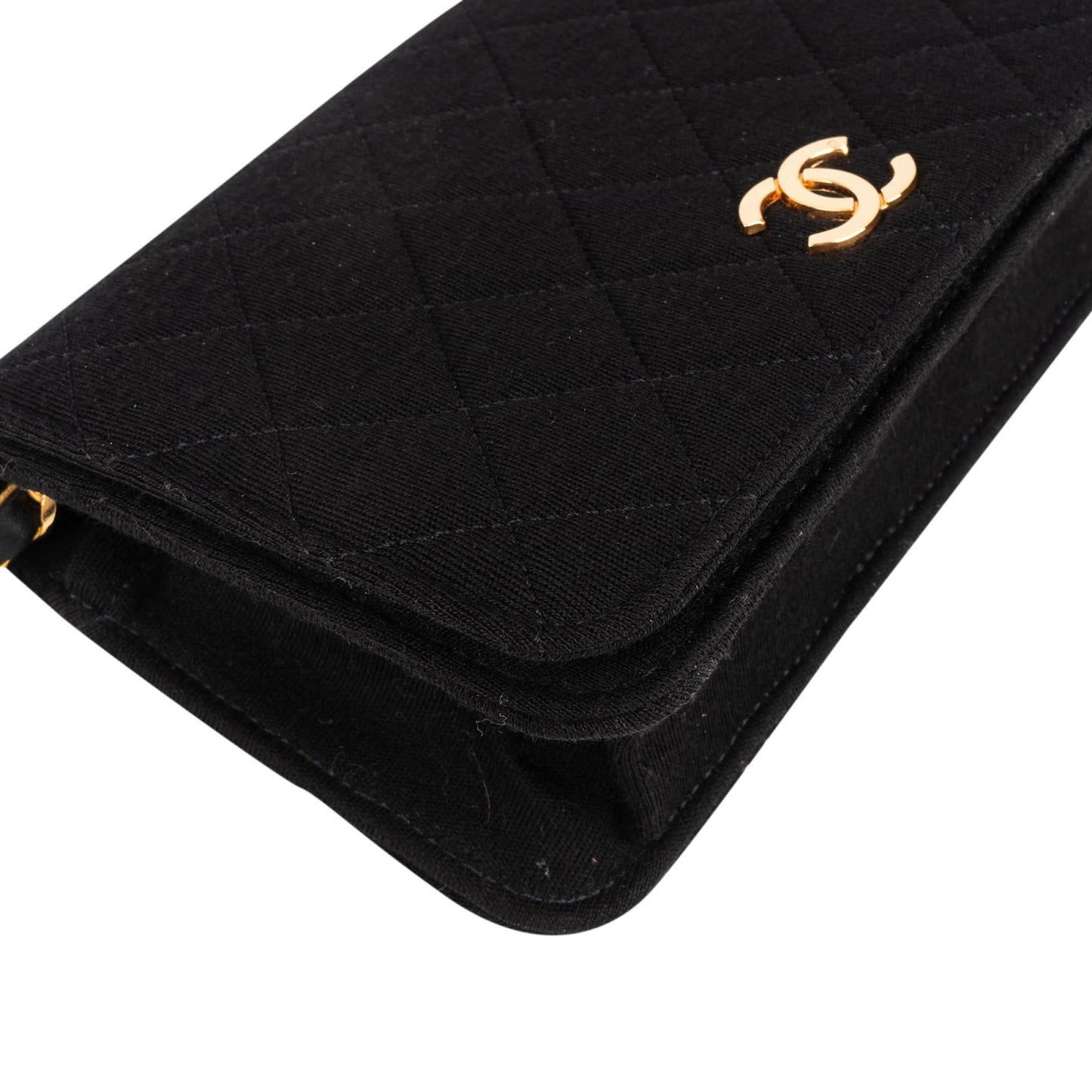 Chanel Quilted Cotton 24K Gold Single Flap Shoulder Bag