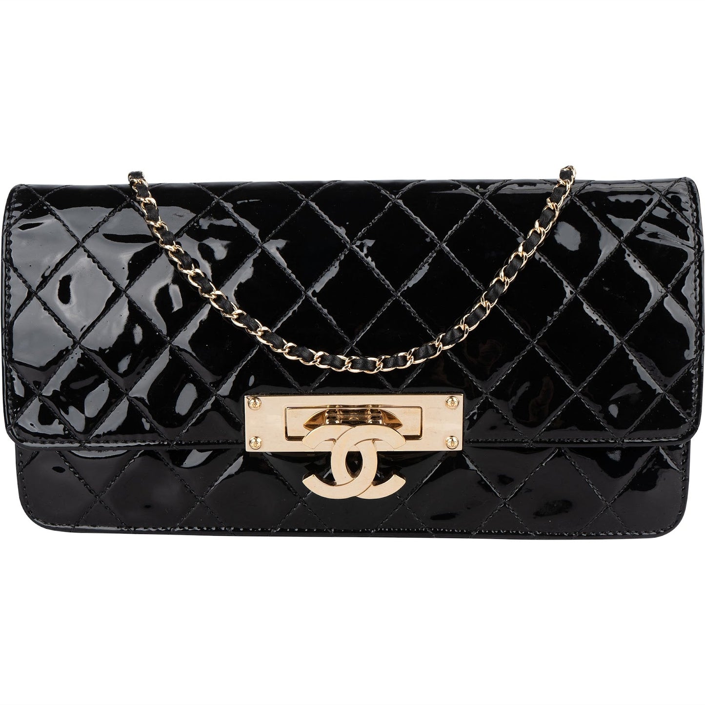 Chanel Quilted Patent Leather CC Crossbody Bag