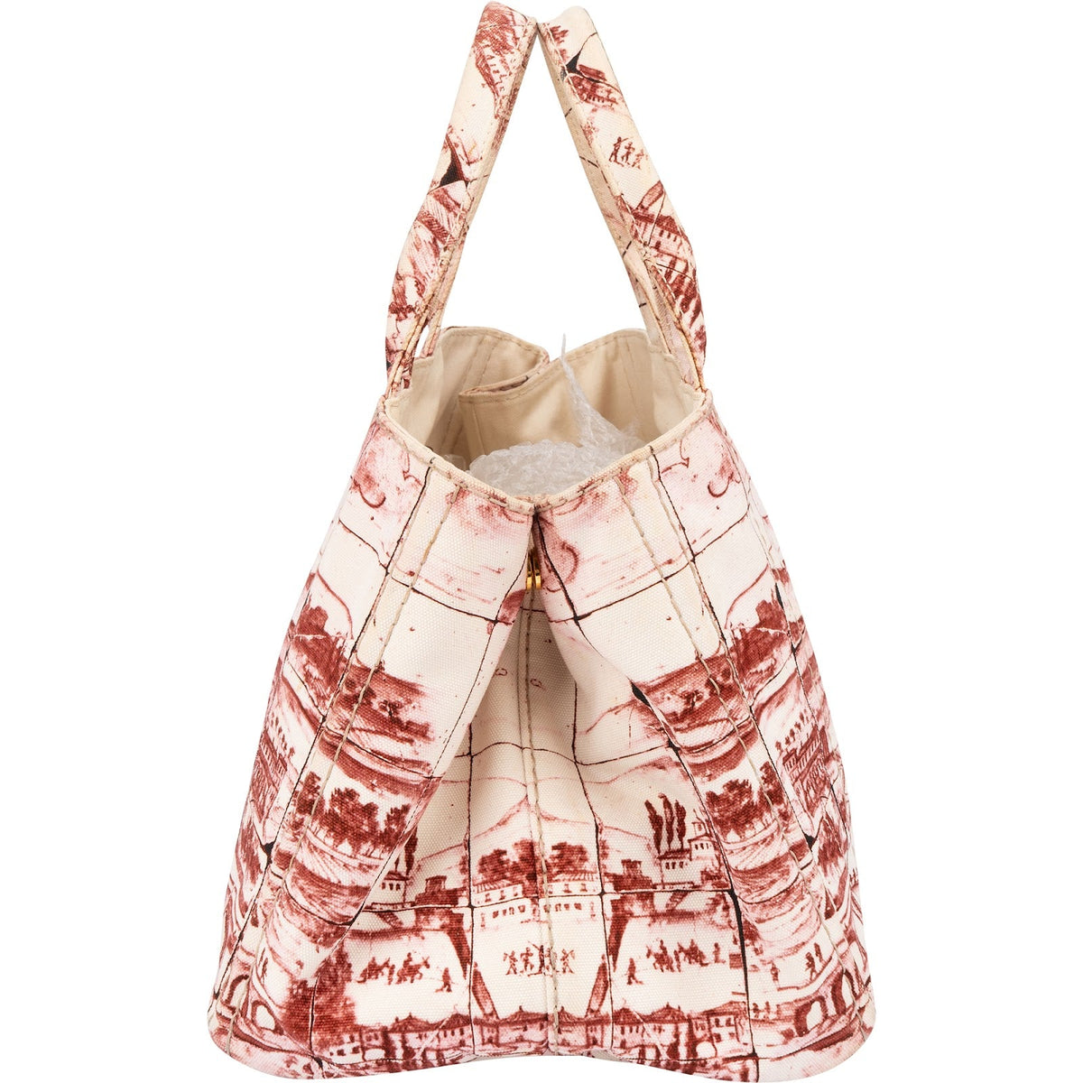 Prada Estampada Tote aus bedrucktem Canapa-Canvas – Ansicht 3