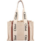 Chloé Canvas Medium Woody Tote Shoulder Bag