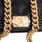 Chanel Quilted Caviar Leather Boy Wallet On Chain Crossbody Bag