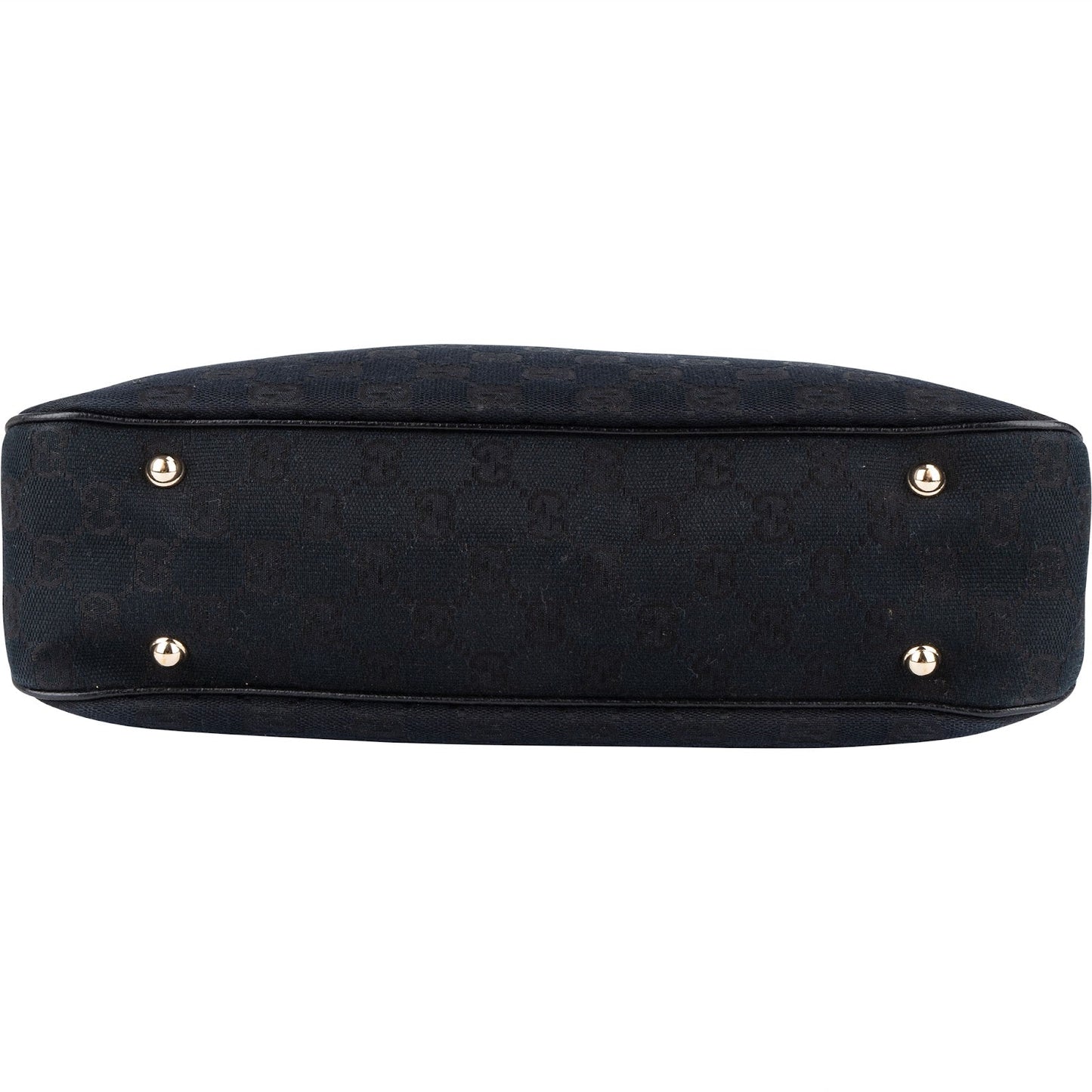Gucci Monogram GG Studded Bamboo Hobo Handbag