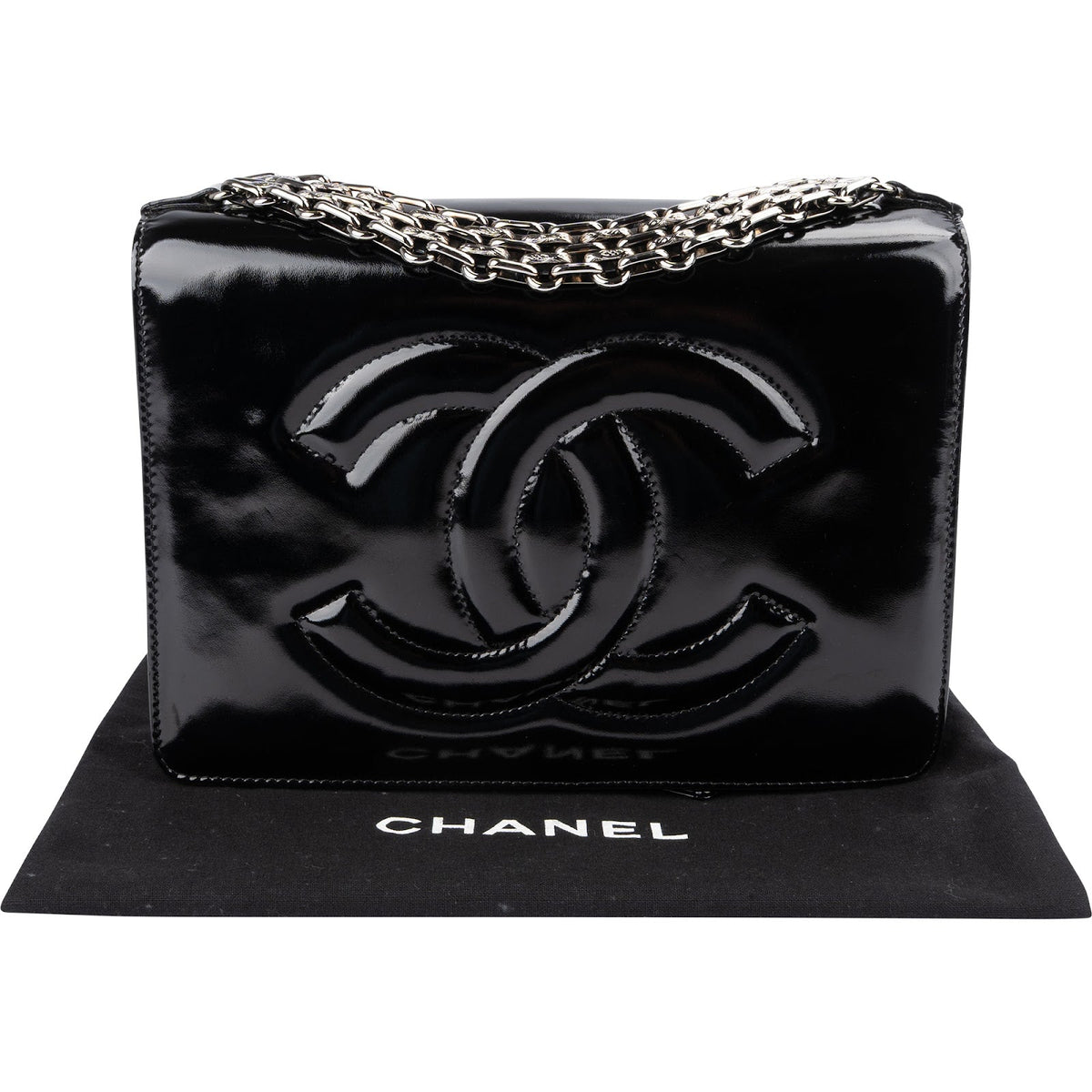 Chanel Patent Leather Timeless CC Flap Handbag