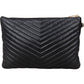 Saint Laurent Quilted Chevron Leather Clutch
