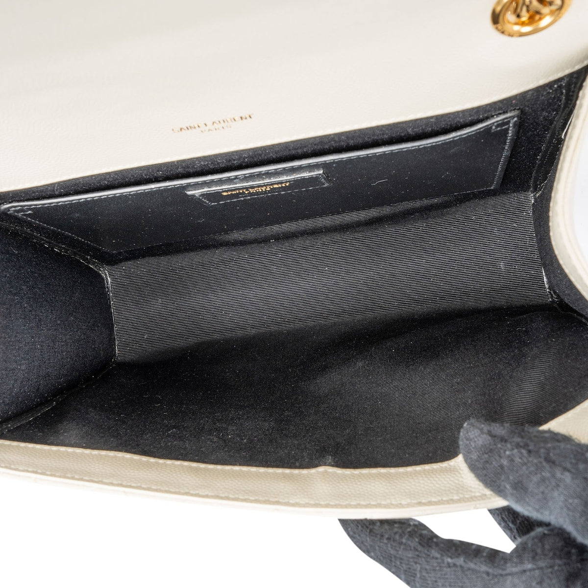 Saint Laurent Quilted Grain de Poudre Leather Small Envelope Crossbody Bag