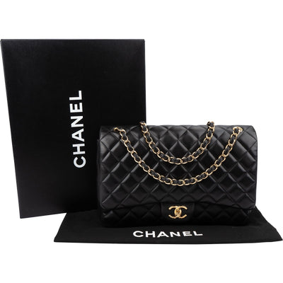 Chanel Quilted Lambskin Maxi Double Flap Crossbody Bag