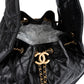 Chanel 25 Quilted Lambskin Drawstring Bucket Shoulder Bag Medium