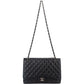 Chanel Quilted Caviar Leather Palladium Maxi Single Flap Crossbody Bag