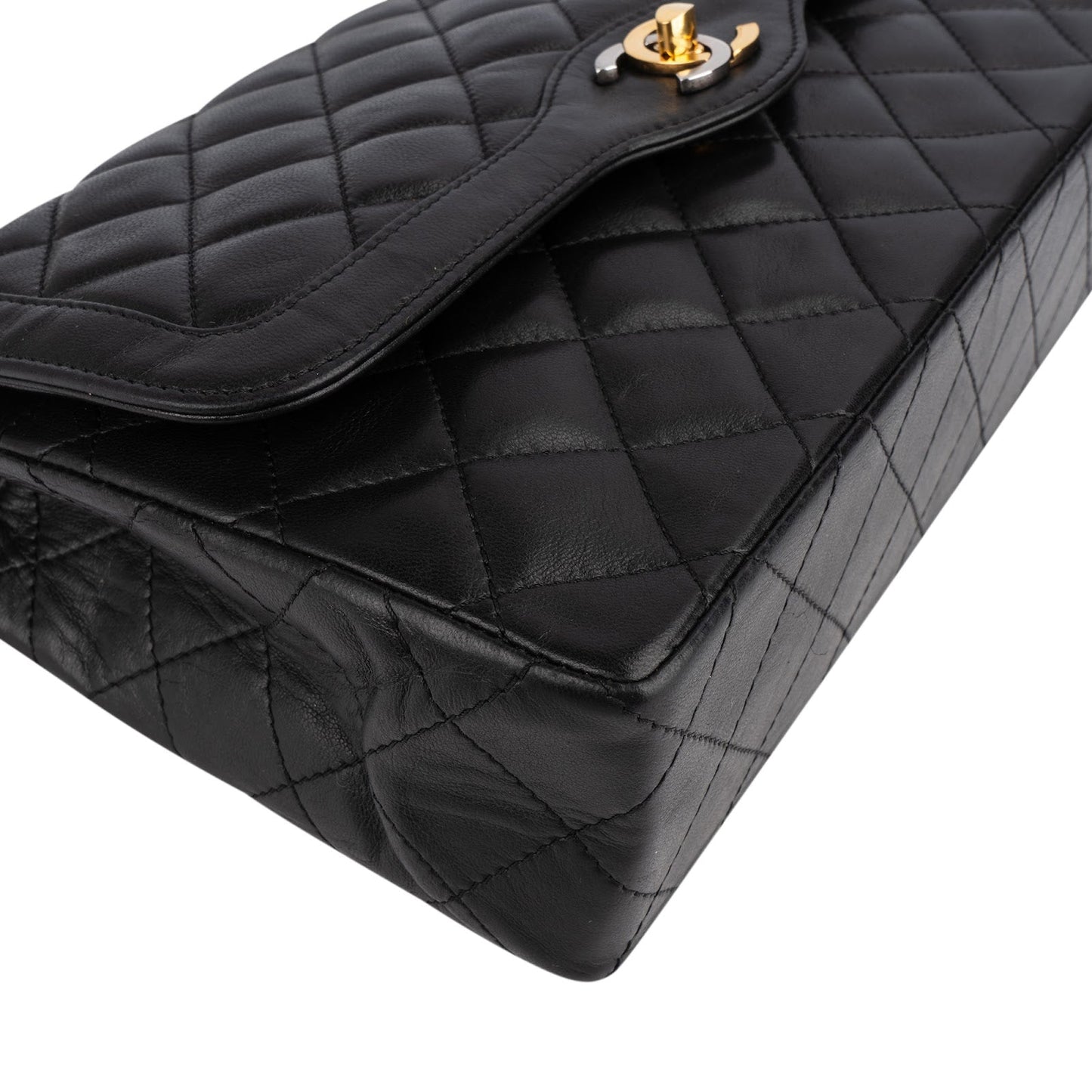 Chanel Quilted Lambskin Bicolor Double Flap Shoulder Bag