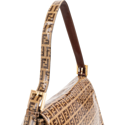 Fendi Coated Monogram FF Zucca Canvas Mamma Baguette Shoulder Bag