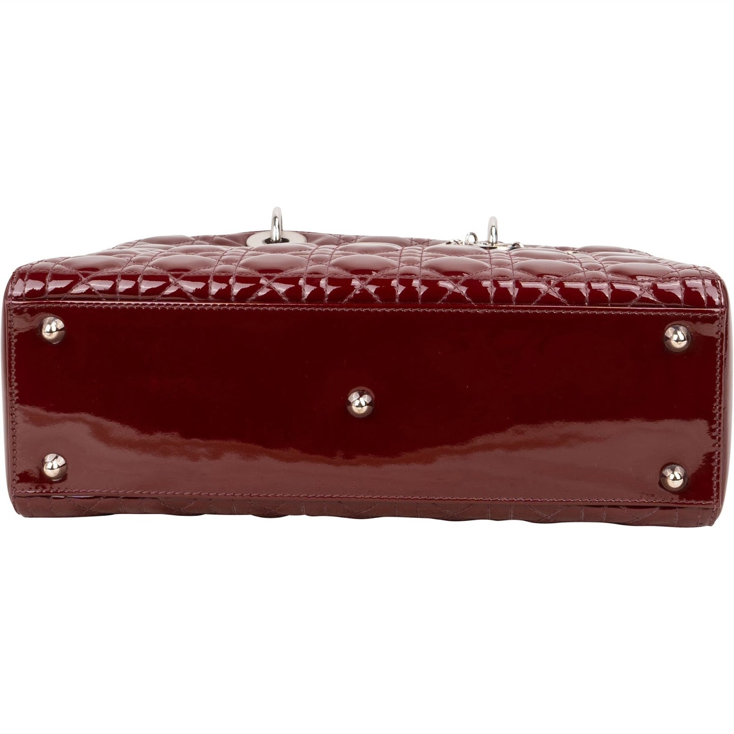 Christian Dior Quilted Patent Leather Lady Dior Handbag