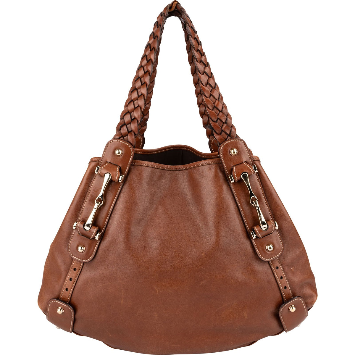 Gucci Brown Calfskin Pelham Horsebit Hobo Shoulder Bag