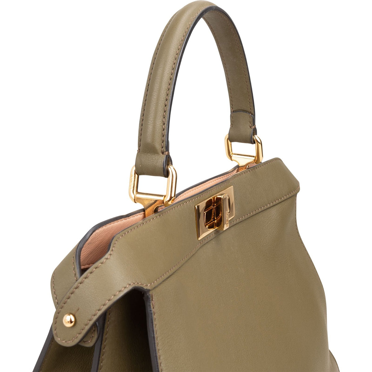 Fendi Medium Peekaboo aus olivgrünem Leder – Ansicht 3