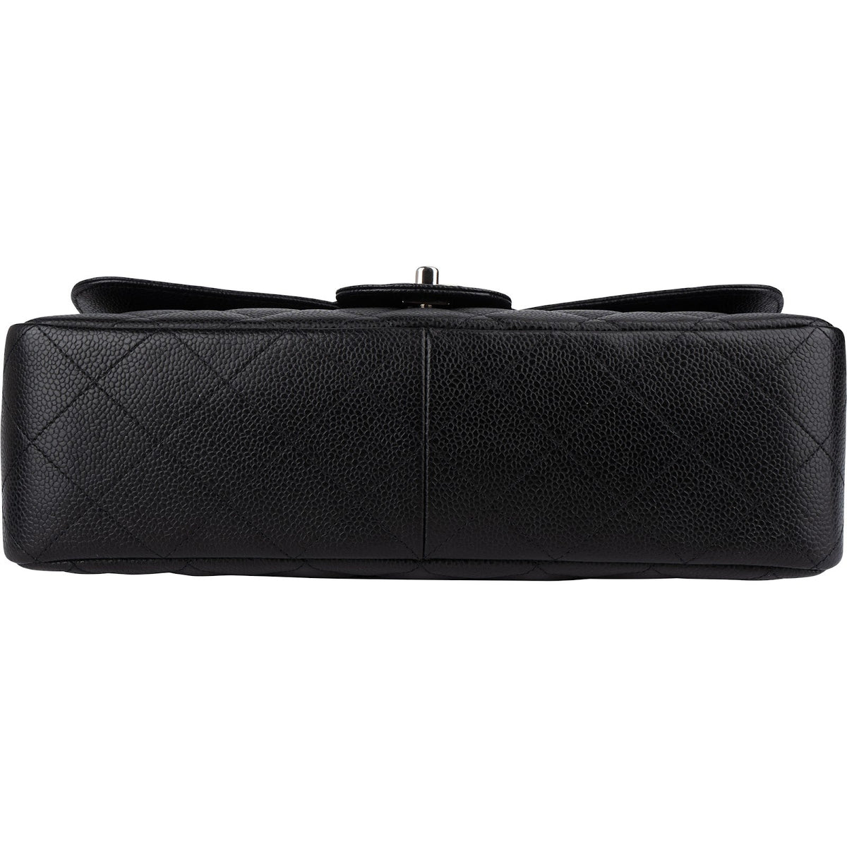 Chanel Quilted Caviar Leather Palladium Jumbo Singe Flap Crossbody Bag