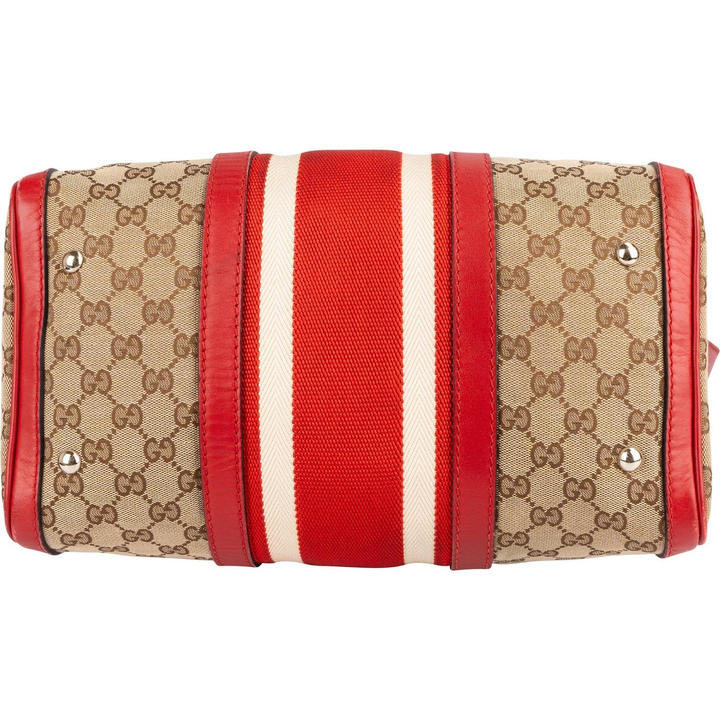 Gucci Monogram GG Canvas Vintage Web Boston Handbag