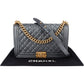 Chanel Quilted Metallic Lambskin Large Boy New Medium Crossbody Bag