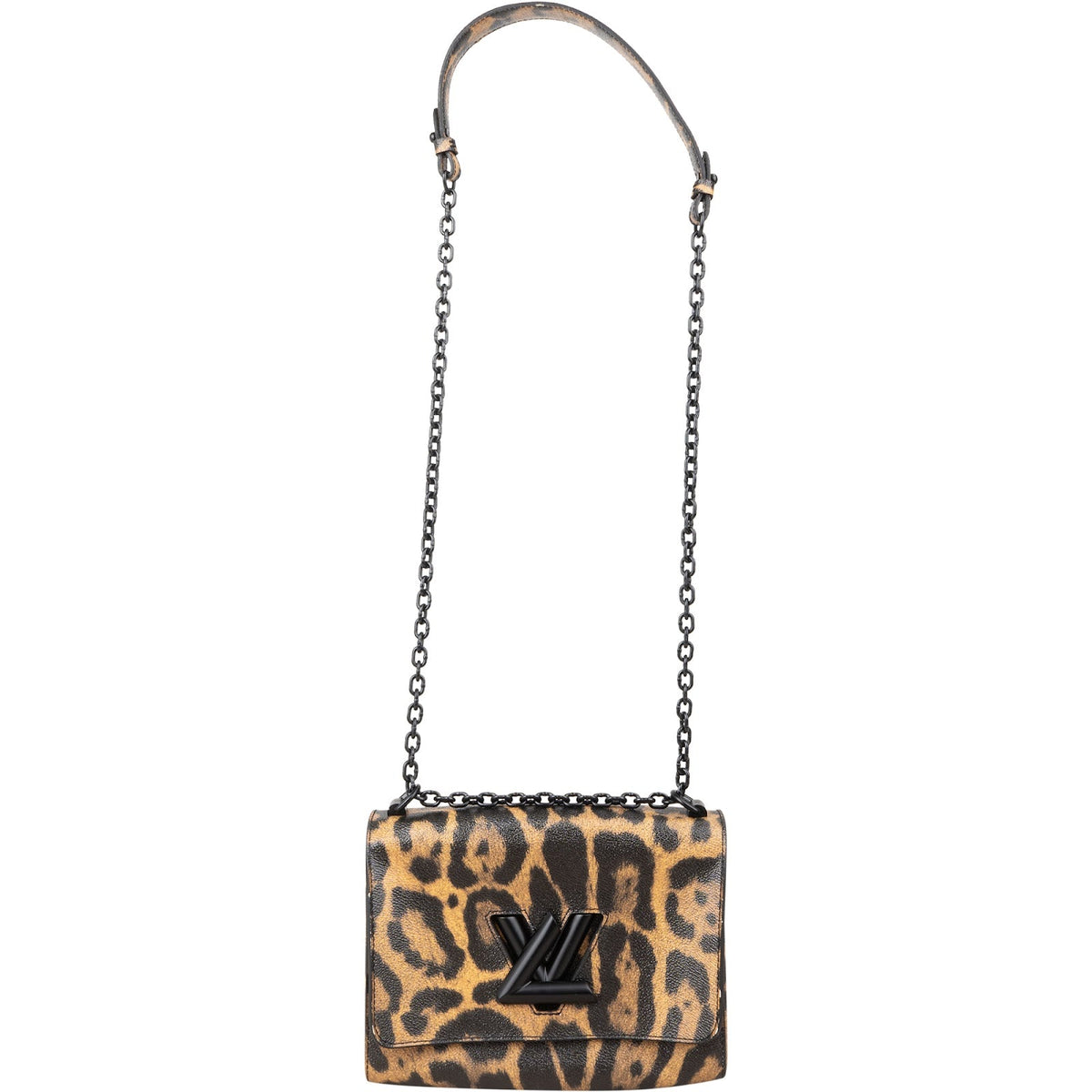 Louis Vuitton Monogram Wild At Heart Cat Leopard Print Canvas Twist MM Crossbody Bag