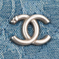 Chanel Quilted Denim Camellia Monogram Adjustable Mini Vanity Case Crossbody Bag