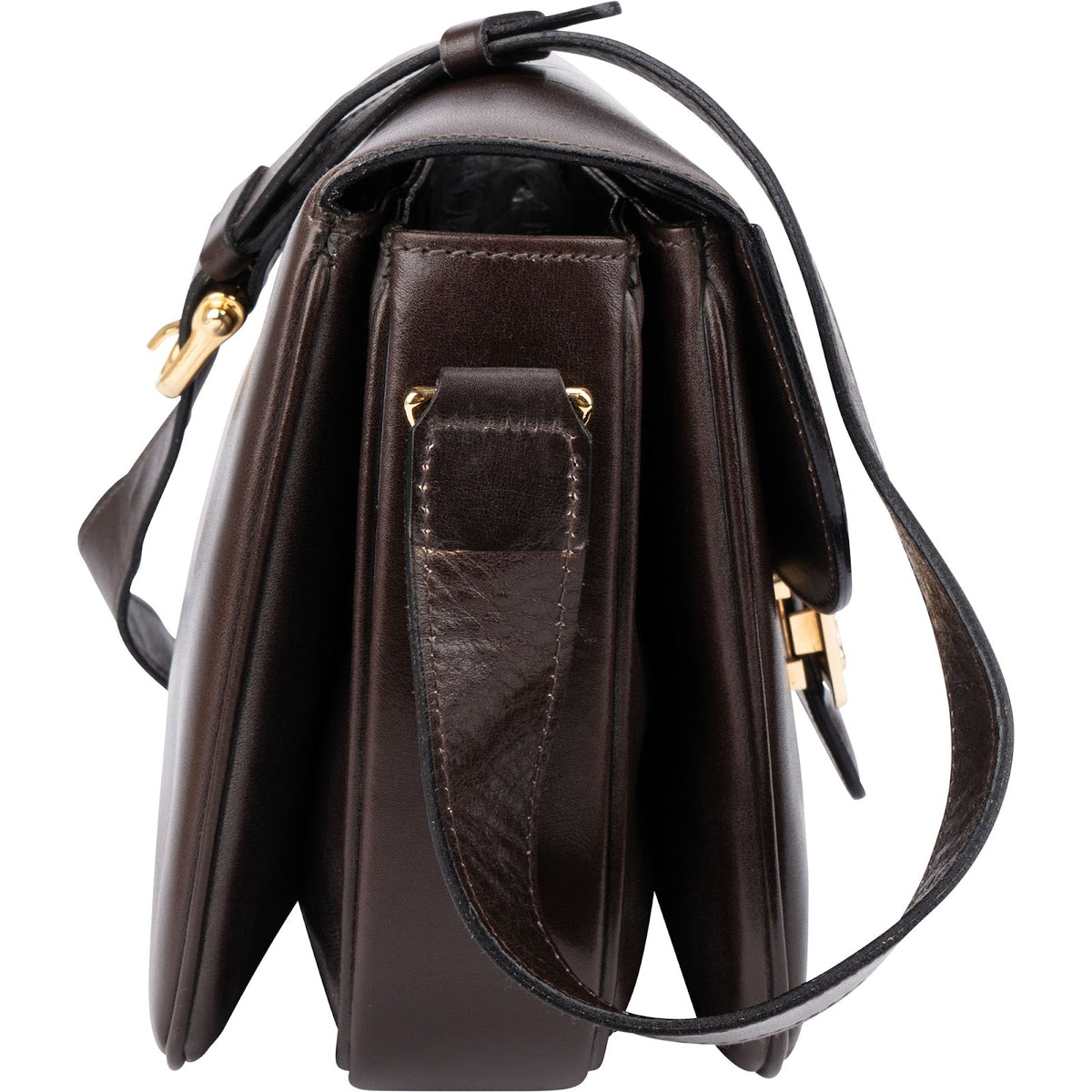 Celine Shiny Calfskin Medium Triomphe Shoulder Bag