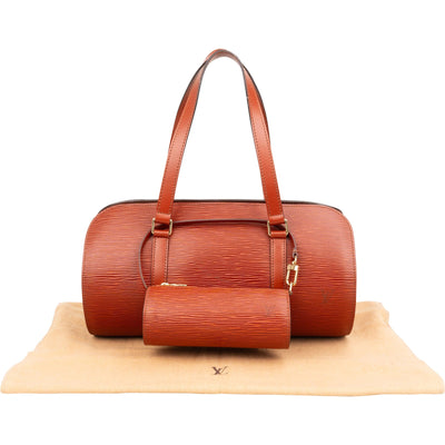 Louis Vuitton Cognac Epi Leather Soufflot Set Handbag