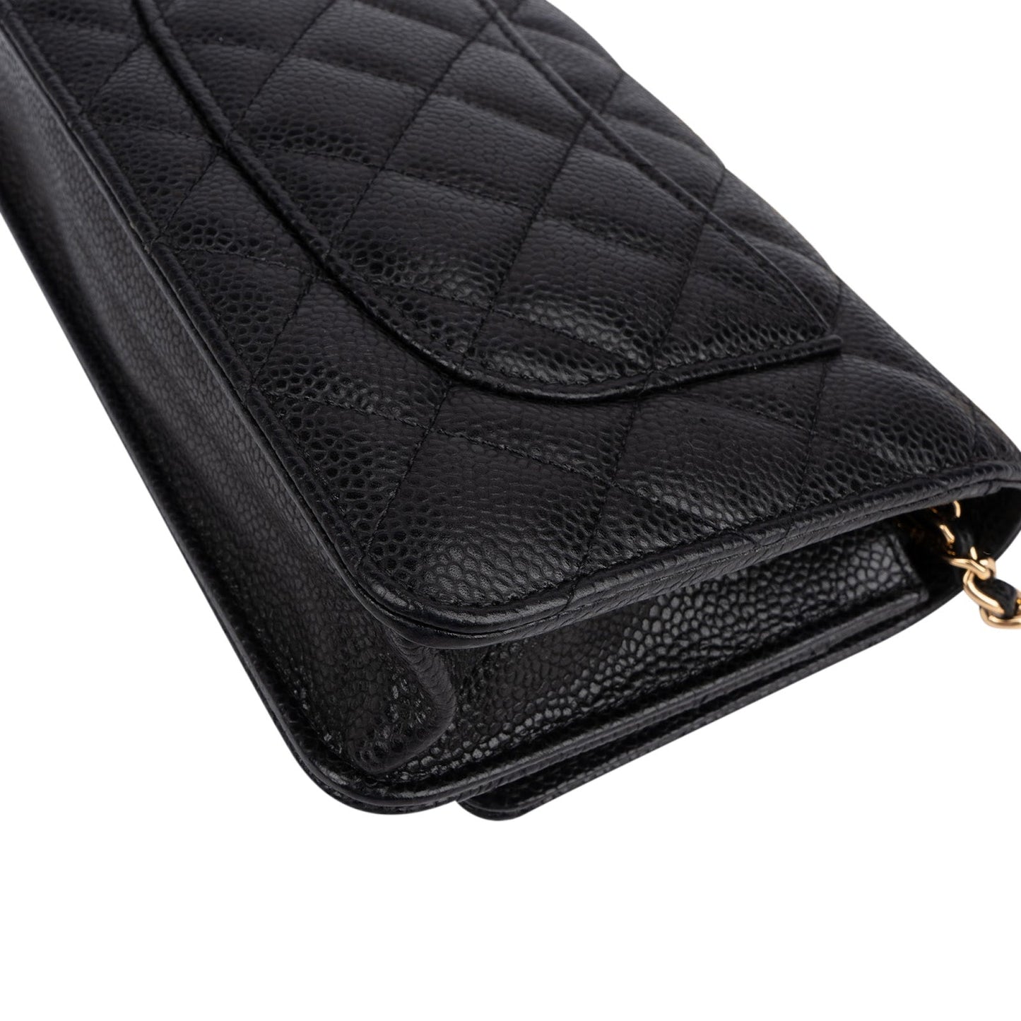 Chanel Quilted Caviar Leather Wallet On Chain Crossbody Bag